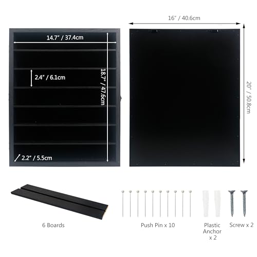 Image of 16x20 Shadow Boxes Display Cases with Shelves, Black Deep Shadow Box Frame for Keepsake Collectibles, Coins Military Medals Pins Wedding Flowers