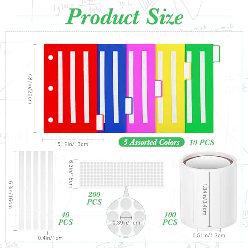 Zhanmai 10 Pcs Communication Book Color Binder Dividers Small Tools for Visual Schedule Picture Cards with 100 Adhesive Labels 40 Hook Loop Strip 200 Dots for Kids Autism Aba, ADHD School Office Home - Image 4