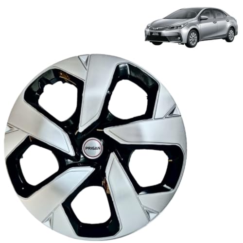 Image of PRIGAN Altis (G Model Only) Black Silver Wheel Cover 15 inch for Toyota Altis (Set of 4 Pcs) (Press Fitting) Model- Punch Reverse 15