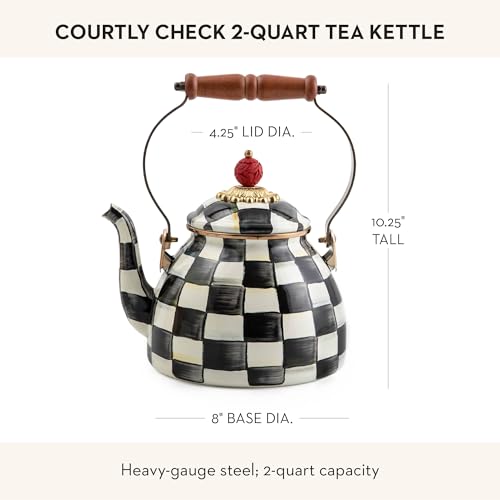 MacKenzie-Childs Courtly Check Enamel Tea Kettle
