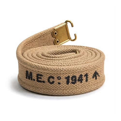 warreplica Personalized British Enfield Web Khaki Sling MARKED MEC 1941 - Authentic Reproduction for Lee Enfield No.1 Mk III & No.4 Mk I Rifles - World War 2...