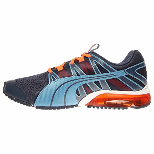 PUMA PUMA-Men`s PowerTech Voltaic Running Shoes Insignia Blue and Fluo Peach-(8871214