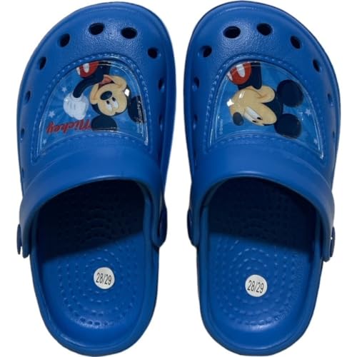 Chaussons Mickey Disney - Sabots Mickey Disney (Bleu, Système Taille Chaussures EU, Enfant de Moins de 5 Ans, Homme, Numérique (intervalle), Moyen, 28, 29)