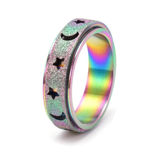 Bague homme Feng Shui et anneau rotatif anti-stress 6mm