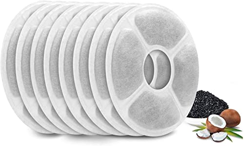 TNSEFNA 4 Stück Filter für Katzenbrunnen, kompatibel mit Wasserbrunnen für Katzen von 1,6 l bis 2,6 l, Ersatzfilter für Haustierbrunnen mit Harz und Aktivkohle Cover