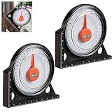 Tidevib 2 Stück Winkelwaage Finder und Neigungsmesser mit Magnetfuß, 0-90 Grad Bereich, Acryl ABS Konstruktionswerkzeug für Mauerwerk und Zimmerei