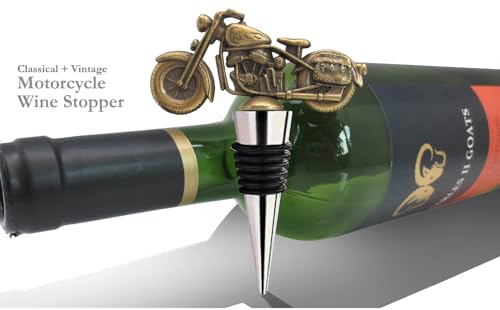 Rolha de vinho para motocicleta, modelo de motocicleta de metal bronze vintage, presente para homens