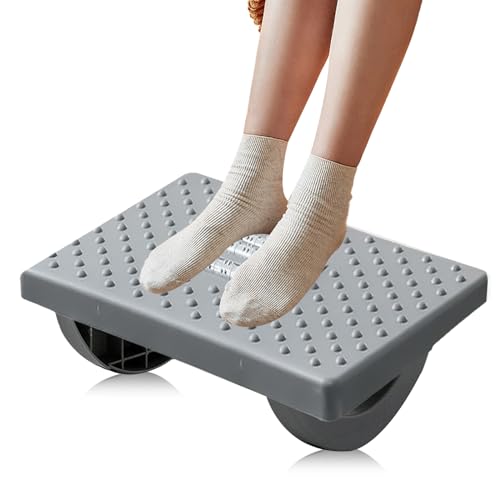 Nizirioo Reposapies De Oficina, Taburete De Pie Ajustable Para Escritorio, Reposapiés Con Función De Masaje Taburete Antideslizante Para Pies, Ideal Para Oficina Y Hogar (Gris)