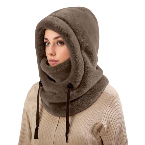 Cagoule d'hiver en Polaire Chaud Homme Femme, Masque de Ski Bonnet Multifonction Coupe-Vent Thermique, Chapeau en Polaire avec Cache-Cou, pour Sports de Plein Air Cyclisme Randonnée Course
