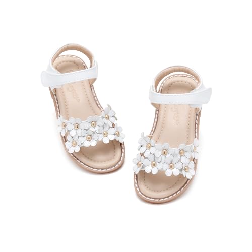 Flaryzone Girls Sandals Open Toe Summer Flats Dress Sandals Shoes Toddler/Little Kid