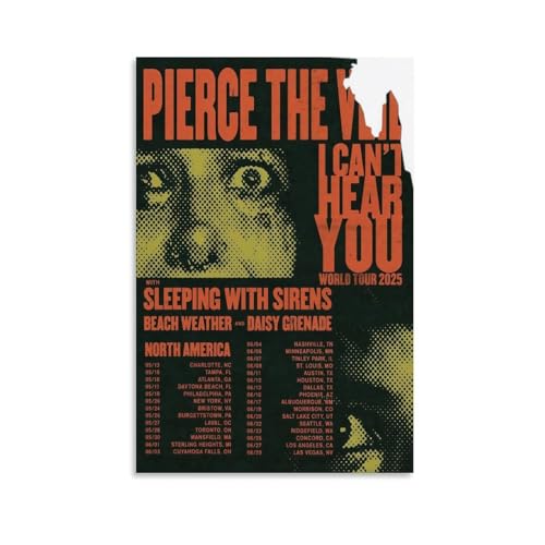 DaociErHao Pierce The Veil By I CANT HEAR YOU WORLD TOUR 2025 Canvas Poster Bedroom Decor Office Room Decor Gift Unframe-style 12x18inch(30x45cm)