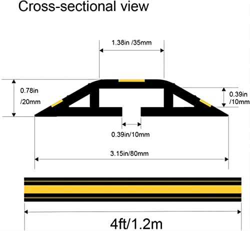Eapele 4 Ft Cable Protector Cord Cover For Floor, Heavy Duty Pvc Duct Easy To Unroll, Prevent Trip Hazard For Home Office Or Outdoor Settings #TOP3