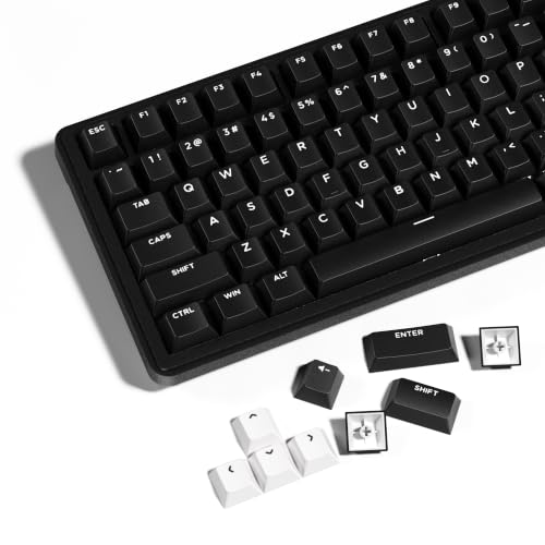 HITIME XVX WOB Double Shot PBT Keycaps Set 138 Keys, Cherry Profile Custom Keycap 60 65 75 100 Percent for 61/64/68/84/87/100/104/108 Mechanical Gaming Keyboard, Black