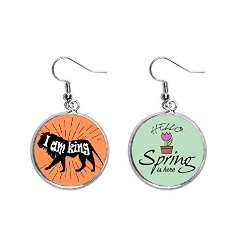 Pendientes de león estilo silueta natural para look urbano