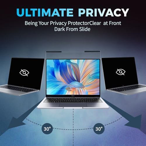 Image of 2Pack Magnetic Laptop Privacy Screen Filter 15.6 inch for 16:9 Widescreen Computer Monitor, Removable Anti Blue Light Privacy Shield, Anti-Glare Protector