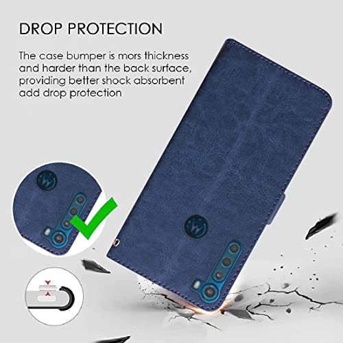 Image of Solimo Flip Leather Mobile Cover (Soft & Flexible Back Case) for Motorola One Fusion Plus (Blue)