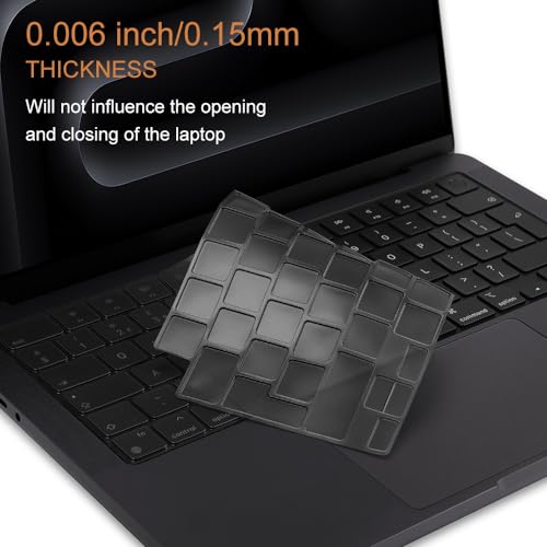 Tastaturabdeckung für 2026-2021 MacBook Pro 14/16 Zoll (M5-M1) & Air 13,6/15 Zoll (M5-M2) & Neo 13 Zoll (A18 Pro) A3404 A3449 A3434 Tastatur Schutz Zubehör