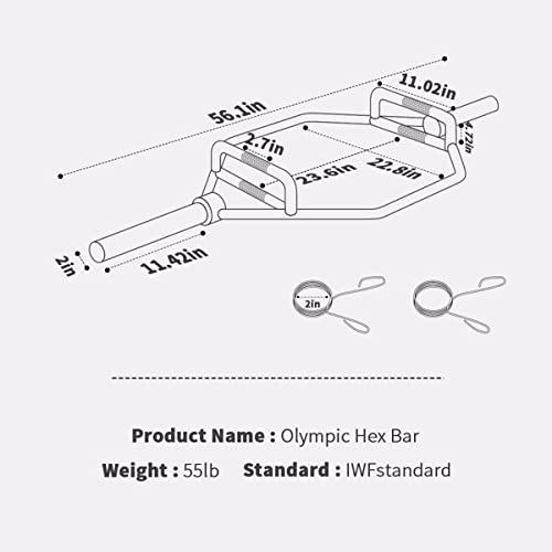 Amazon | ヘックスバー トラップバー ウェイトリフティング用 56インチ