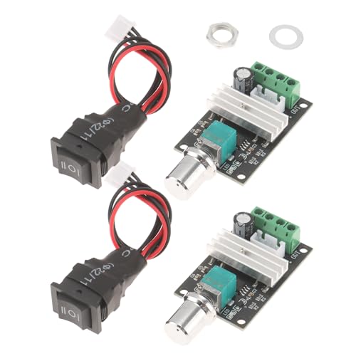 AEDIKO 2pcs 6V 12V 24V 28V 3A 80W DC Motor Speed Controller (PWM) Speed Adjustable Reversible Switch 1203BB DC Motor Driver Reversing