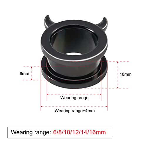 Cooear AS8404H-8 1 Pair Flesh Ear Gauges Piercing Plugs Tunnels Evil Style Earrings Stretchers Expander Men Women Gift Body Jewelry. thumb #1