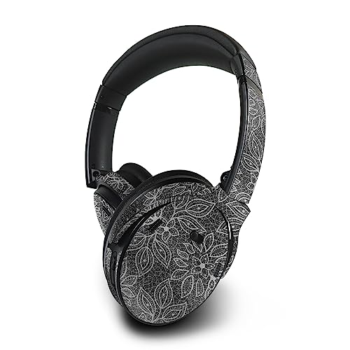 Image of MightySkins Glossy Glitter Skin Compatible with Bose QuietComfort 45 Headphones Floral Lace | Protective, Durable High-Gloss Glitter Finish | Easy to Apply | Made in The USA