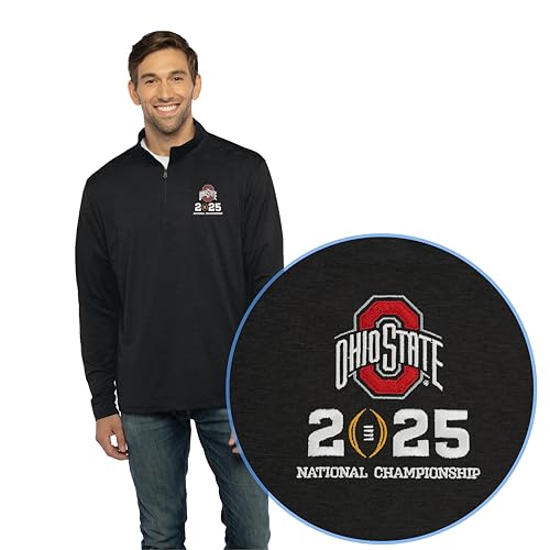 Vantage Apparel Ohio State Buckeyes National Championship Bound 1/4 Zip | CFP 2025, Black, 4X-Large