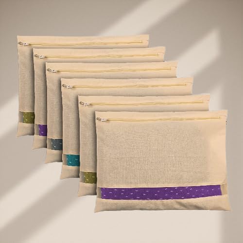 Modern Homes Cotton Saree Bags/Covers for Storage, Big size with Zip Closure and Net Window for Clothes Bags (PACK OF 1)-image-20