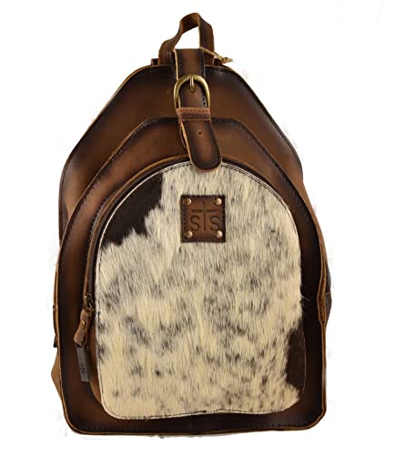 STS Ranchwear Women's Western Leather Baroness Backpack, Cowhide/Tornado Brown, One Size