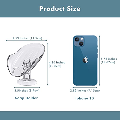 Npet Not Punched Self Draining Plastic Soap Dish Holder With Enlarged Suction Cup,Portable Soap Tray For Bathroom Shower, Kitchen Sink, Save Space And Soap (1 Clear) #TOP1