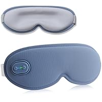 VINTEAM Kabellose Wärmebrille mit Akku – 3D Augenmaske für Trockene Augen, Entspannung und Linderung von Augenbelastung – Verstellbar, Komfortabel und Wiederaufladbar- Blau