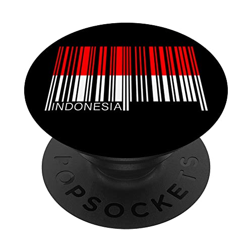 National Flag of Indonesia souvenir gift for men women PopSockets Swappable PopGrip, Black