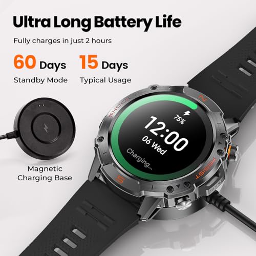 Image of Outdoor Smart Watch for Men, 1.43 inch AMOLED,5ATM Waterproof,170+ Sports Modes