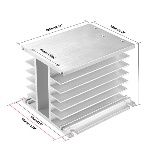 Uxcell Aluminum Heat Sink Ssr Dissipation For Three Phase Solid State Relay 10A-100A #TOP1