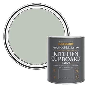 Rust-Oleum Green Scrubbable Kitchen Cupboard Paint in Satin Finish - Chalk Green 750ml