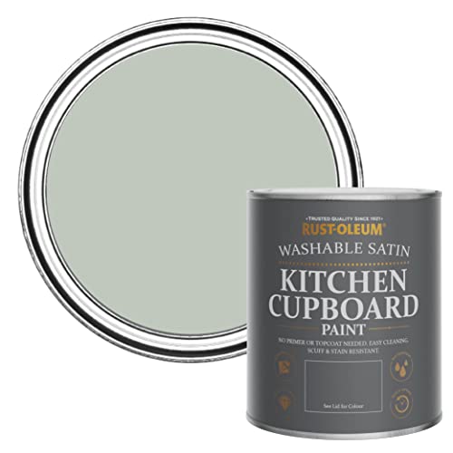 Rust-Oleum Green Scrubbable Kitchen Cupboard Paint in Satin Finish - Chalk Green 750ml