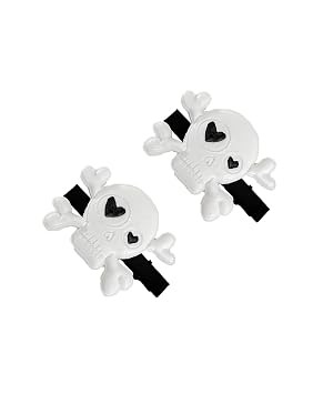 Halloween Skull Hair Clips Skeleton Hair Barrettes Clips Halloween Goth Hair Pin BHWH03 2 Pcs-White