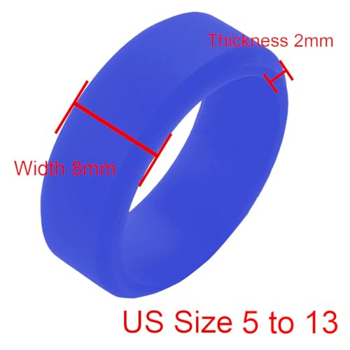 Personalized Couple Silicone Rings Husband Wife Matching Rubber Rings King & Queen Promise Wedding Bands Love Jewelry Gift for Couples (Choose Colors), Size 5-132