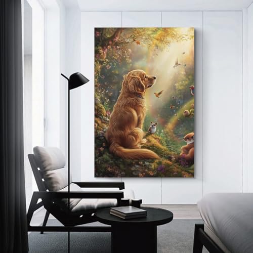 Cuadro en lienzo de setter irlandés 50x75cm para decoración de salón 3