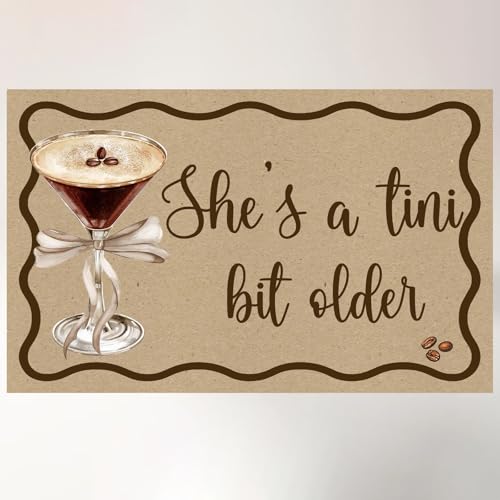 A Tini Bit Older Backdrop for A Tini Bit Older Birthday Decorations Shes a Tini Bit Older Brown Banner for Espresso Martini Party Decorations