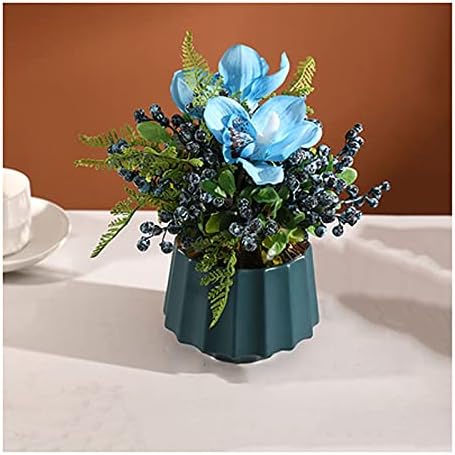 アートフラワー お気に入 人工花ラッキーフルーツホリーフルーツリビングルーム装飾シミュレーションフラワーベリーアカシア豆のポーチ偽の花ブルーベリーの装飾 装飾花 Color Blue