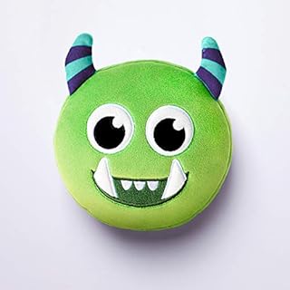 Puckator CUSH223 Relaxeazzz Green Monstarz Monster Round Plush Travel Pillow & Eye Mask