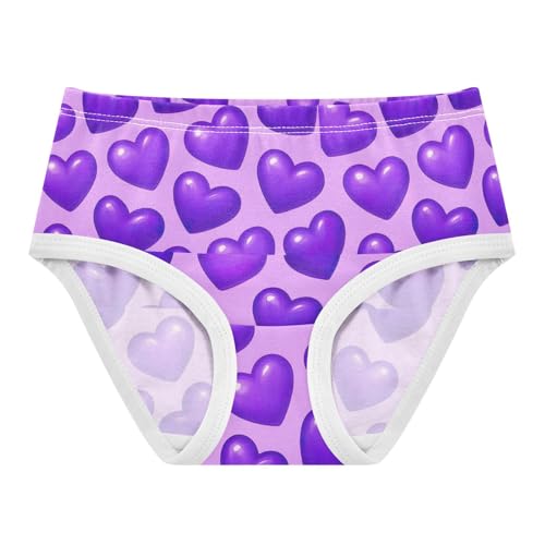Joisal Print Toddler Underwear Floral 2t Cotton Panties Little Girl Cartoon Purple Hearts Briefs Girls Undies
