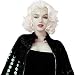 Riglamour Wavy Short Blonde Wig for Women Half Hand Tied Lace Front Synthetic Wigs Heat Resistant 100% Fiber Hair Costume Wigs