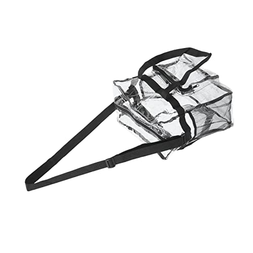 Large Capacity Transparent Pvc Clear Tote Bag Cold Proof Hand Bag For Travel Shopping Beach (Black)3