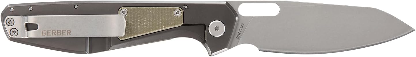 Gerber Gear Slimsada Pocket Knife with Pocket Clip - 3.47" Plain Edge Blade Folding Knife - EDC Gear and Equipment - Micarta