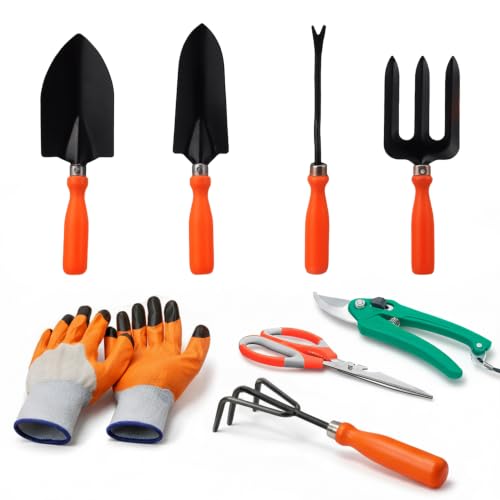 Gardening Tools kit for Home Garden 8 Pcs | Heavy Duty Gardening ...
