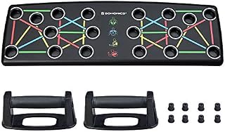 SONGMICS Push-Up Grips, Push-Up Board, 14-in-1 Push-Up Board, Fitness Training for Home, Sports Equipment, Muscle Building, Body Building, Colour Markings, Non-Slip, Black