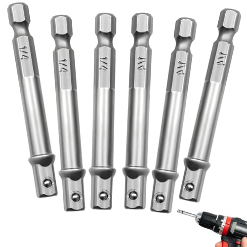6 Pièces Porte Embout 1/4, Adaptateurs Douilles, Douille Longue 1/4, Adaptor Converter de...