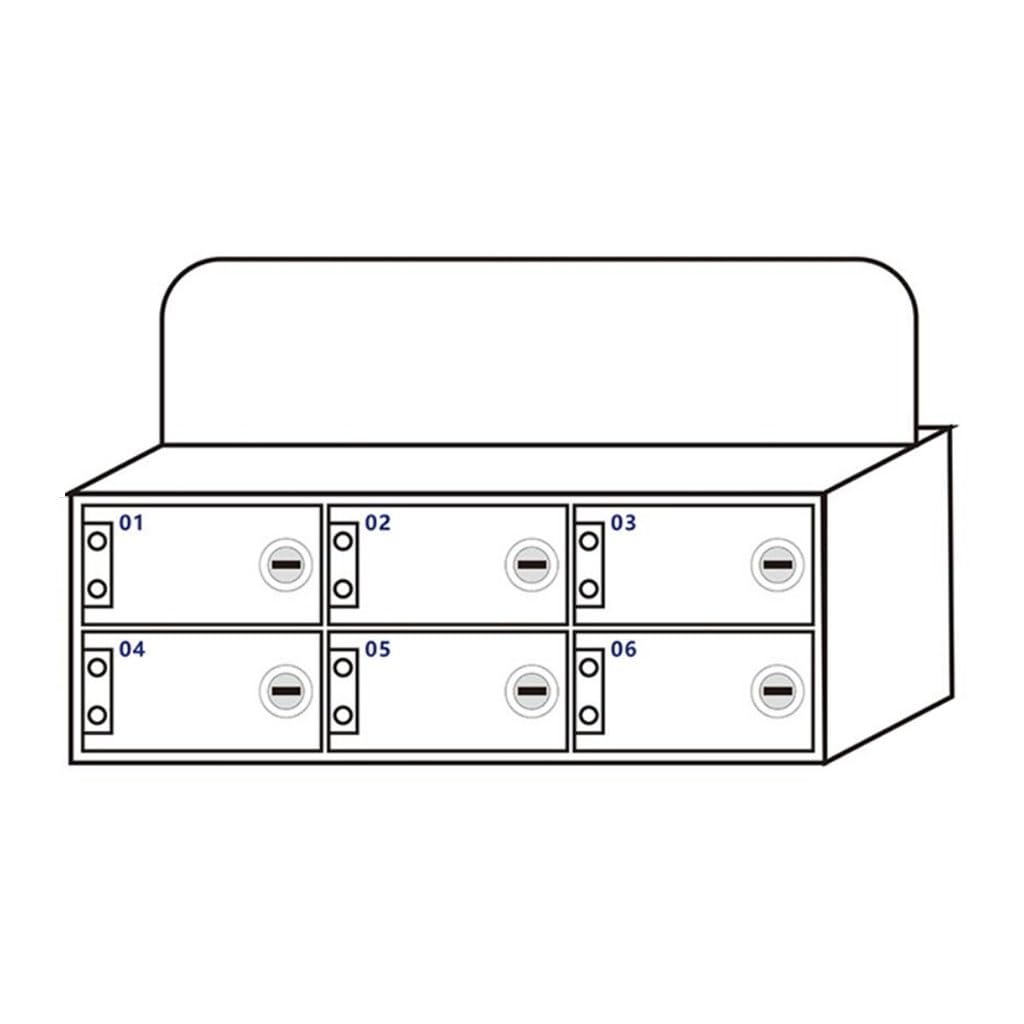Supporto da parete per telefono in acrilico bianco con serratura da parete con slot multipli, elegante supporto per telefono, perfetto per casa, ufficio e scuola, design moderno a 6 scomparti
