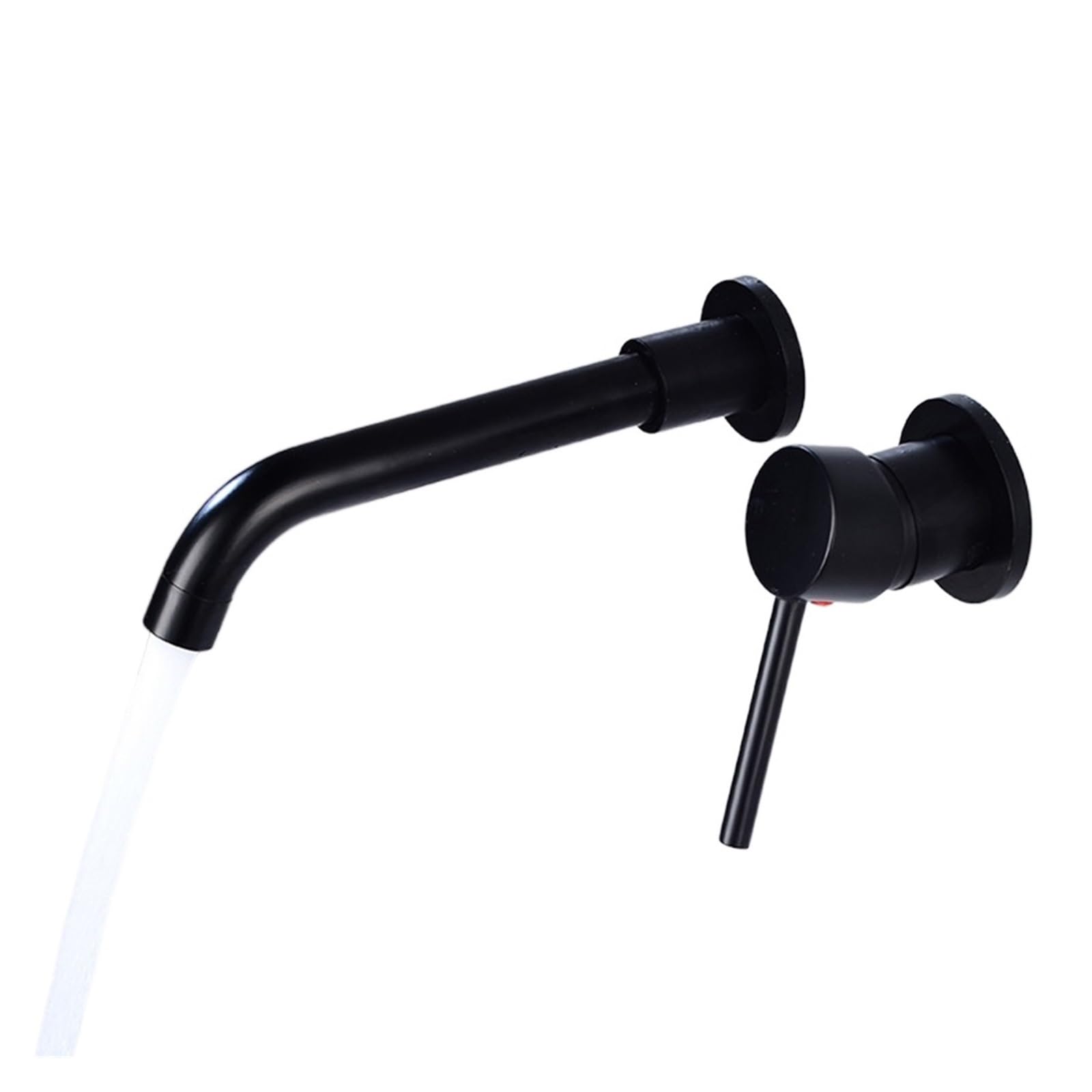 Kitchen Faucet, Pre-Embedded Concealed Wall-Mounted, Hot and Cold Basin Faucet Brushed Gold Painted Antique Black Washbasin Brass(Nero)